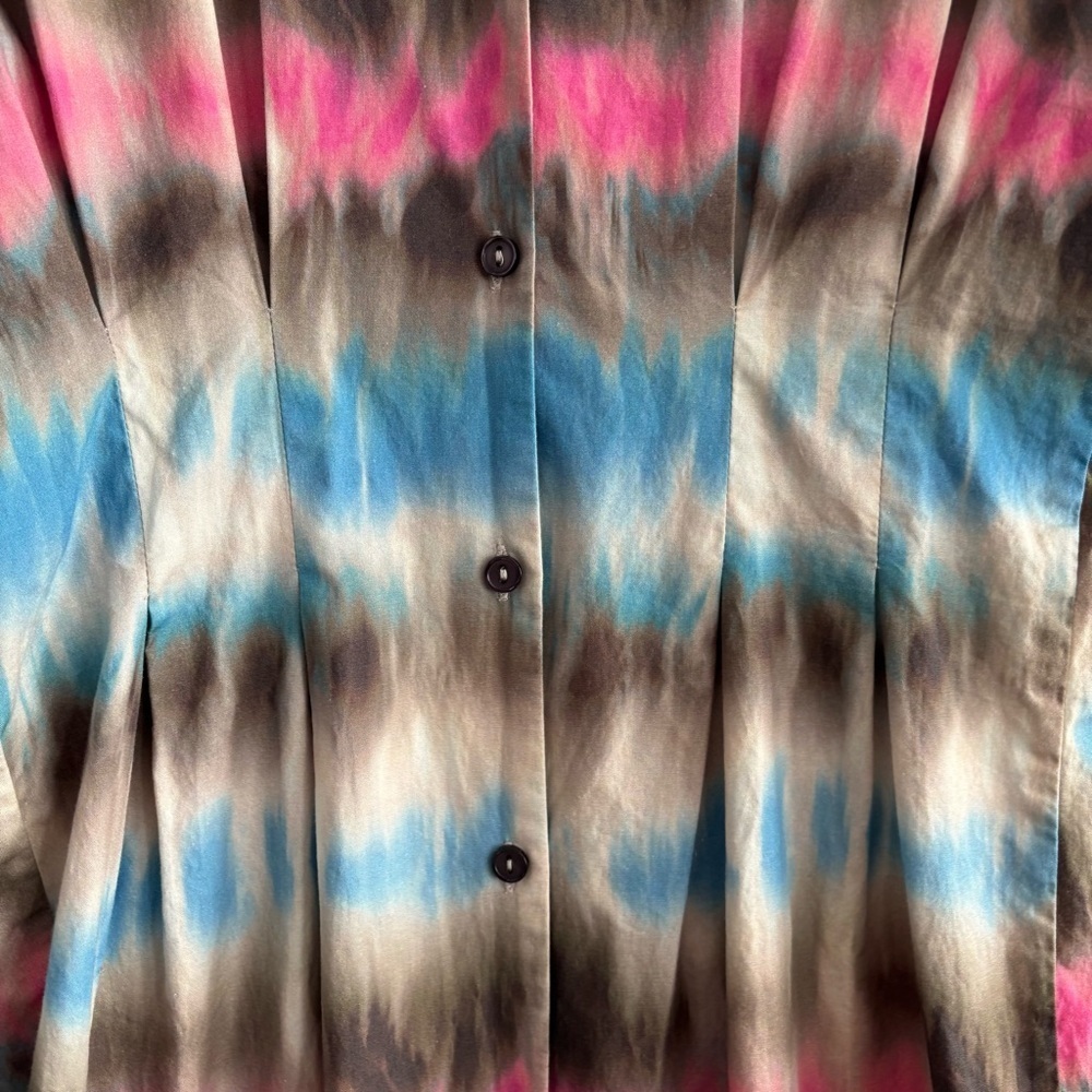 JJXX Tie-Dye Striped Short-Sleeve Midi Shirt Dress - Picture 7 of 12